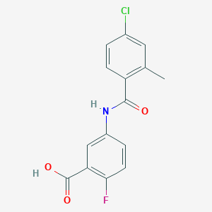 molecular formula C15H11ClFNO3 B6635613 5-[(4-Chloro-2-methylbenzoyl)amino]-2-fluorobenzoic acid 