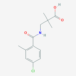 molecular formula C13H16ClNO3 B6635630 3-[(4-Chloro-2-methylbenzoyl)amino]-2,2-dimethylpropanoic acid 