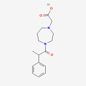 molecular formula C16H22N2O3 B6635644 2-[4-(2-Phenylpropanoyl)-1,4-diazepan-1-yl]acetic acid 