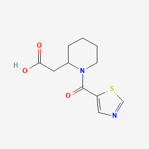 molecular formula C11H14N2O3S B6635653 2-[1-(1,3-Thiazole-5-carbonyl)piperidin-2-yl]acetic acid 