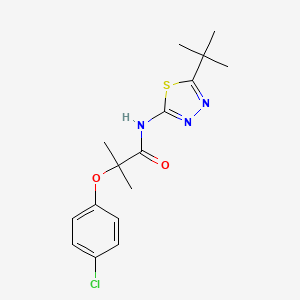 molecular formula C16H20ClN3O2S B6635663 N-(5-tert-butyl-1,3,4-thiadiazol-2-yl)-2-(4-chlorophenoxy)-2-methylpropanamide 
