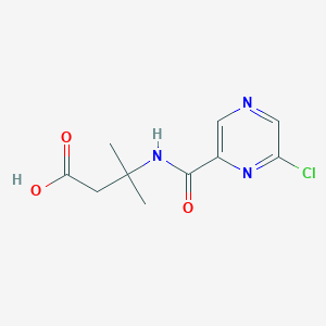 molecular formula C10H12ClN3O3 B6635665 3-[(6-Chloropyrazine-2-carbonyl)amino]-3-methylbutanoic acid 