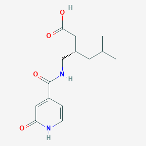 (3S)-5-methyl-3-[[(2-oxo-1H-pyridine-4-carbonyl)amino]methyl]hexanoic acid