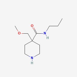 molecular formula C11H22N2O2 B6635709 4-(methoxymethyl)-N-propylpiperidine-4-carboxamide 
