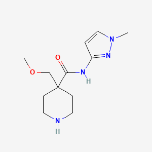 molecular formula C12H20N4O2 B6635729 4-(methoxymethyl)-N-(1-methylpyrazol-3-yl)piperidine-4-carboxamide 