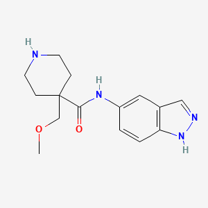 molecular formula C15H20N4O2 B6635736 N-(1H-indazol-5-yl)-4-(methoxymethyl)piperidine-4-carboxamide 