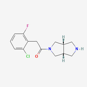 molecular formula C14H16ClFN2O B6635747 1-[(3aR,6aS)-2,3,3a,4,6,6a-hexahydro-1H-pyrrolo[3,4-c]pyrrol-5-yl]-2-(2-chloro-6-fluorophenyl)ethanone 