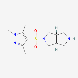 molecular formula C12H20N4O2S B6635762 (3aS,6aR)-5-(1,3,5-trimethylpyrazol-4-yl)sulfonyl-2,3,3a,4,6,6a-hexahydro-1H-pyrrolo[3,4-c]pyrrole 