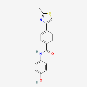 molecular formula C17H14N2O2S B6635769 N-(4-hydroxyphenyl)-4-(2-methyl-1,3-thiazol-4-yl)benzamide 