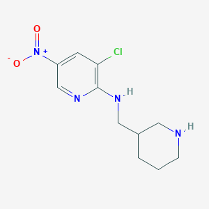 molecular formula C11H15ClN4O2 B6635777 3-chloro-5-nitro-N-(piperidin-3-ylmethyl)pyridin-2-amine 