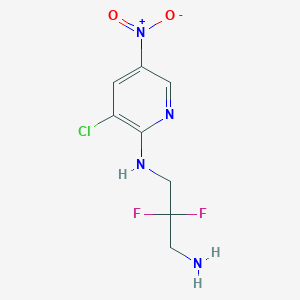 molecular formula C8H9ClF2N4O2 B6635812 N'-(3-chloro-5-nitropyridin-2-yl)-2,2-difluoropropane-1,3-diamine 