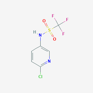 molecular formula C6H4ClF3N2O2S B6635813 N-(6-chloropyridin-3-yl)-1,1,1-trifluoromethanesulfonamide 