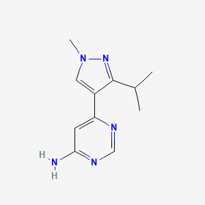 molecular formula C11H15N5 B6635819 6-(1-Methyl-3-propan-2-ylpyrazol-4-yl)pyrimidin-4-amine 