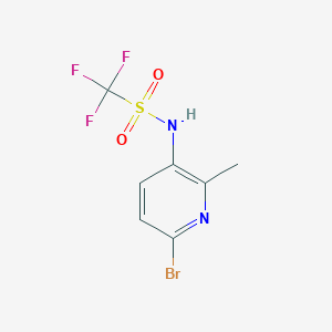 molecular formula C7H6BrF3N2O2S B6635829 N-(6-bromo-2-methylpyridin-3-yl)-1,1,1-trifluoromethanesulfonamide 