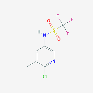 molecular formula C7H6ClF3N2O2S B6635831 N-(6-chloro-5-methylpyridin-3-yl)-1,1,1-trifluoromethanesulfonamide 