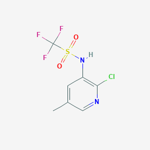 molecular formula C7H6ClF3N2O2S B6635838 N-(2-chloro-5-methylpyridin-3-yl)-1,1,1-trifluoromethanesulfonamide 