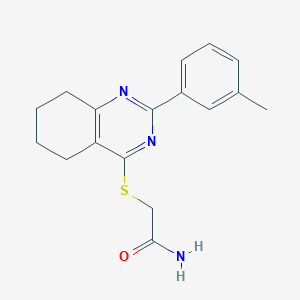 molecular formula C17H19N3OS B6635855 2-(2-m-Tolyl-5,6,7,8-tetrahydro-quinazolin-4-ylsulfanyl)-acetamide 