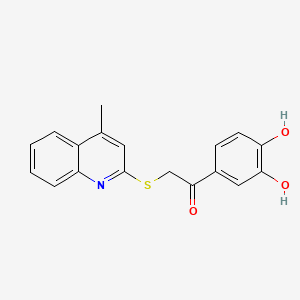 molecular formula C18H15NO3S B6635860 1-(3,4-Dihydroxyphenyl)-2-(4-methylquinolin-2-yl)sulfanylethanone 