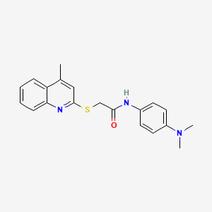 molecular formula C20H21N3OS B6635862 N-[4-(dimethylamino)phenyl]-2-(4-methylquinolin-2-yl)sulfanylacetamide 
