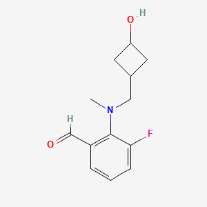 molecular formula C13H16FNO2 B6635877 3-Fluoro-2-[(3-hydroxycyclobutyl)methyl-methylamino]benzaldehyde 