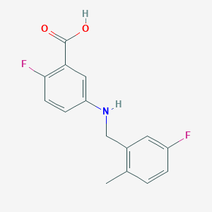 molecular formula C15H13F2NO2 B6635885 2-Fluoro-5-[(5-fluoro-2-methylphenyl)methylamino]benzoic acid 