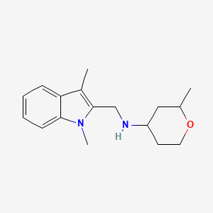 molecular formula C17H24N2O B6635895 N-[(1,3-dimethylindol-2-yl)methyl]-2-methyloxan-4-amine 