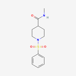 molecular formula C13H18N2O3S B6635898 1-(phenylsulfonyl)-N-methylpiperidine-4-carboxamide 