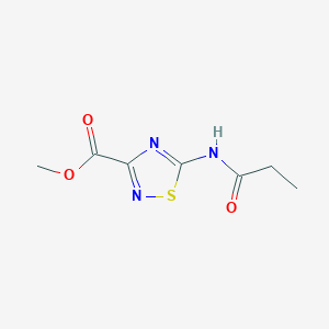 molecular formula C7H9N3O3S B6635908 Methyl 5-(propanoylamino)-1,2,4-thiadiazole-3-carboxylate 