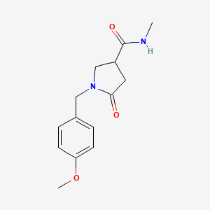 molecular formula C14H18N2O3 B6635938 1-[(4-methoxyphenyl)methyl]-N-methyl-5-oxopyrrolidine-3-carboxamide 