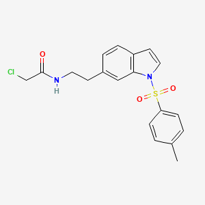 molecular formula C19H19ClN2O3S B6635950 2-chloro-N-[2-[1-(4-methylphenyl)sulfonylindol-6-yl]ethyl]acetamide 