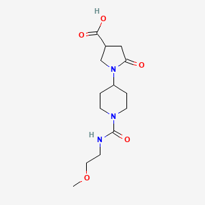 molecular formula C14H23N3O5 B6635957 1-[1-(2-Methoxyethylcarbamoyl)piperidin-4-yl]-5-oxopyrrolidine-3-carboxylic acid 