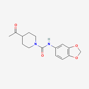 molecular formula C15H18N2O4 B6635972 4-acetyl-N-(1,3-benzodioxol-5-yl)piperidine-1-carboxamide 