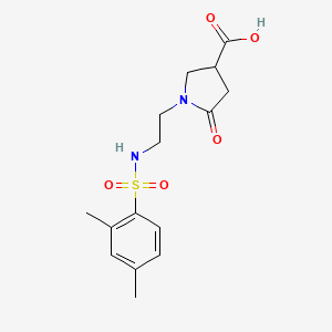 molecular formula C15H20N2O5S B6635976 1-[2-[(2,4-Dimethylphenyl)sulfonylamino]ethyl]-5-oxopyrrolidine-3-carboxylic acid 