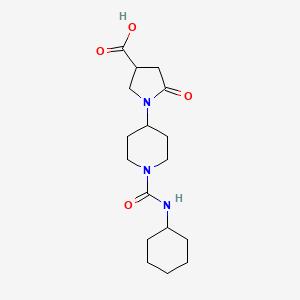 molecular formula C17H27N3O4 B6635990 1-[1-(Cyclohexylcarbamoyl)piperidin-4-yl]-5-oxopyrrolidine-3-carboxylic acid 