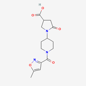 molecular formula C15H19N3O5 B6635999 1-[1-(5-Methyl-1,2-oxazole-3-carbonyl)piperidin-4-yl]-5-oxopyrrolidine-3-carboxylic acid 