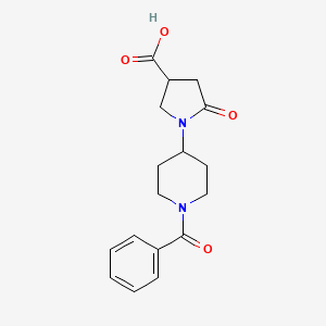 molecular formula C17H20N2O4 B6636001 1-(1-Benzoylpiperidin-4-yl)-5-oxopyrrolidine-3-carboxylic acid 