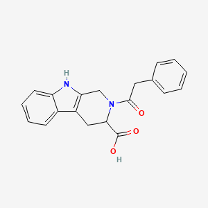 molecular formula C20H18N2O3 B6636005 2-(2-Phenylacetyl)-1,3,4,9-tetrahydropyrido[3,4-b]indole-3-carboxylic acid 