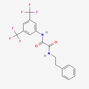 molecular formula C18H14F6N2O2 B6636010 N'-[3,5-bis(trifluoromethyl)phenyl]-N-(2-phenylethyl)oxamide 