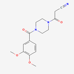 molecular formula C16H19N3O4 B6636039 3-[4-(3,4-Dimethoxybenzoyl)piperazin-1-yl]-3-oxopropanenitrile 