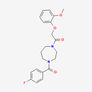 molecular formula C21H23FN2O4 B6636055 1-[4-(4-Fluorobenzoyl)-1,4-diazepan-1-yl]-2-(2-methoxyphenoxy)ethanone 