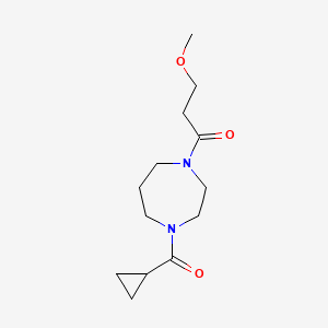 molecular formula C13H22N2O3 B6636066 1-[4-(Cyclopropanecarbonyl)-1,4-diazepan-1-yl]-3-methoxypropan-1-one 