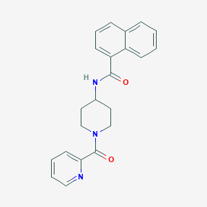 molecular formula C22H21N3O2 B6636085 N-[1-(pyridine-2-carbonyl)piperidin-4-yl]naphthalene-1-carboxamide 