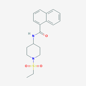 molecular formula C18H22N2O3S B6636106 N-(1-ethylsulfonylpiperidin-4-yl)naphthalene-1-carboxamide 