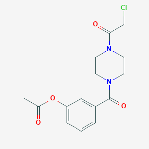 molecular formula C15H17ClN2O4 B6636112 [3-[4-(2-Chloroacetyl)piperazine-1-carbonyl]phenyl] acetate 