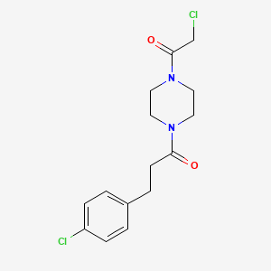 molecular formula C15H18Cl2N2O2 B6636133 1-[4-(2-Chloroacetyl)piperazin-1-yl]-3-(4-chlorophenyl)propan-1-one 