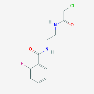 molecular formula C11H12ClFN2O2 B6636141 N-[2-[(2-chloroacetyl)amino]ethyl]-2-fluorobenzamide 