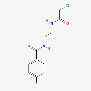 molecular formula C11H12ClFN2O2 B6636142 N-[2-[(2-chloroacetyl)amino]ethyl]-4-fluorobenzamide 