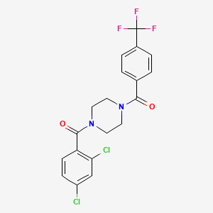 molecular formula C19H15Cl2F3N2O2 B6636144 [4-(2,4-Dichlorobenzoyl)piperazin-1-yl]-[4-(trifluoromethyl)phenyl]methanone 