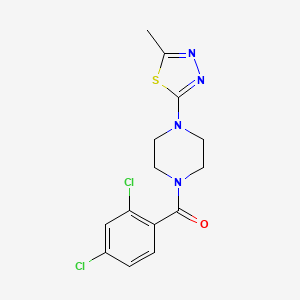 molecular formula C14H14Cl2N4OS B6636157 (2,4-Dichlorophenyl)-[4-(5-methyl-1,3,4-thiadiazol-2-yl)piperazin-1-yl]methanone 