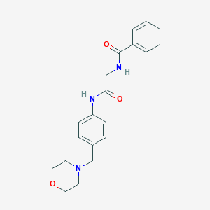 molecular formula C20H23N3O3 B6636194 N-[2-[4-(morpholin-4-ylmethyl)anilino]-2-oxoethyl]benzamide 
